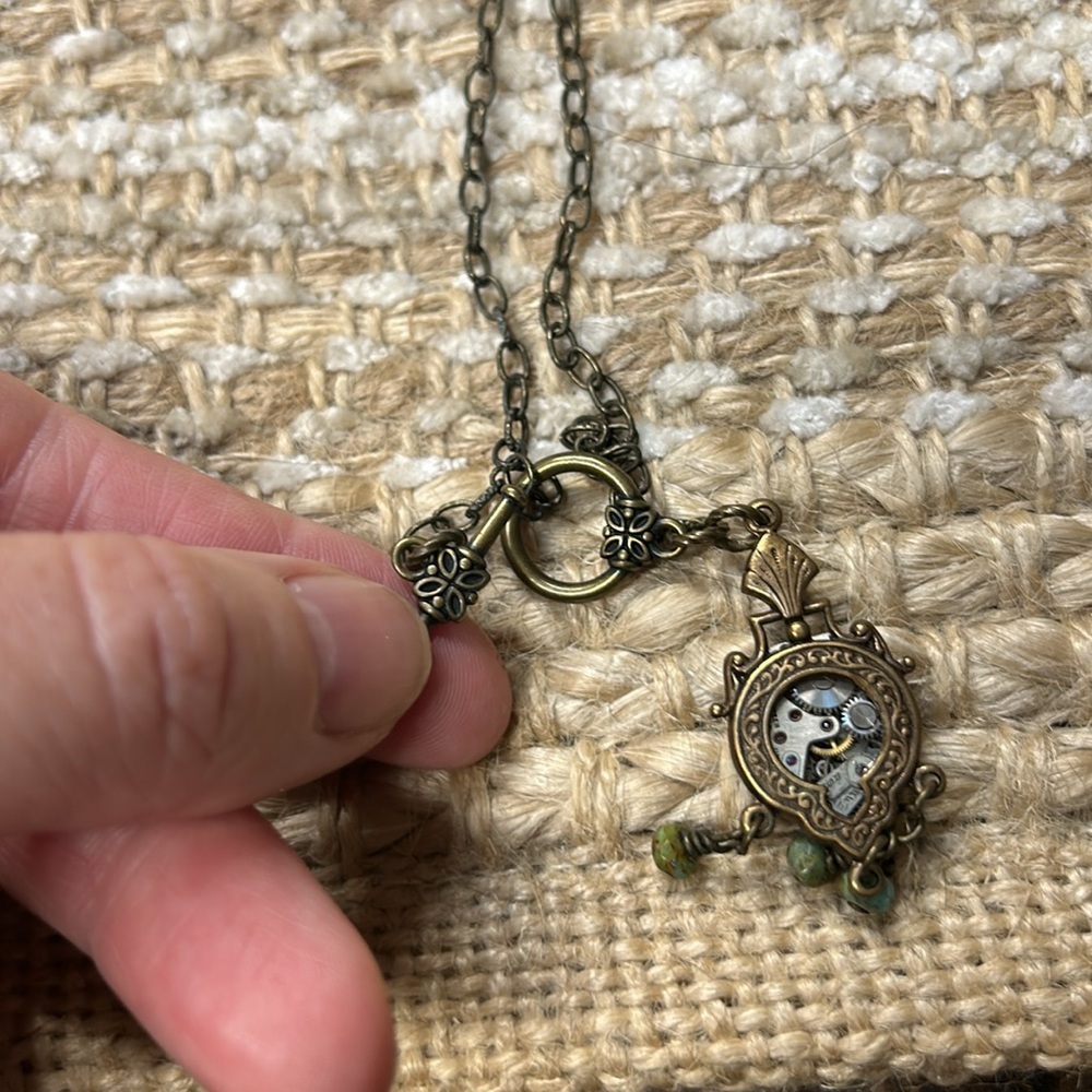 Vintage Inspired Steampunk Clockwork Necklace - image 4